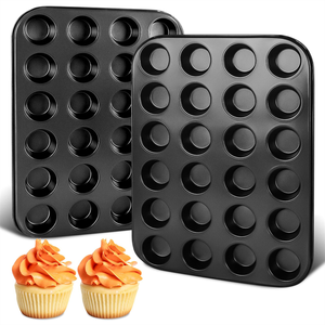 24 tazze di Mini <span class=keywords><strong>Muffin</strong></span> in acciaio al carbonio piccola teglia per Cupcake antiaderente <span class=keywords><strong>stampo</strong></span> per cottura <span class=keywords><strong>stampo</strong></span> per cottura - Product Image 1