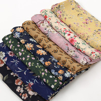 Foulard Hijab musulman en mousseline de soie pour femmes, châle personnalisé imprimé fleur, vente en gros, 2023