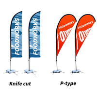 Drapeaux de plage publicitaires en vinyle d'extérieur en gros à prix abordable, bannières promotionnelles imprimées sur mesure, impression sérigraphique, taille personnalisée