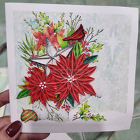 Artisanat de haute qualité carte de quilling de Noël bon prix carte de voeux fabriquée au Viet Nam manufacture artisanat en papier