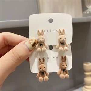Maxfree Korean Cartoon <b>Cute</b> Bunny Ear Stud <b>Earrings</b> for Women Sweet Animal Flocking Rabbit Trendy Zinc Alloy Jewelry Anniversary - Product Image 6