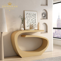 Table console moderne de luxe en métal gris, design artistique incurvé, table d'entrée, meuble de couloir pour la maison, salon