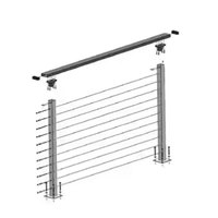Garde-corps de sécurité moderne pour escaliers de parc, balcons et piscines, en câble, en alliage d'aluminium inoxydable, résistant à la rouille, installation facile