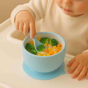 Tazones de Silicona Antideslizantes para Bebés, Libres de BPA, Aptos para Microondas, Tazón de Silicona y Cerámica para Niños, Sin Olor - Product Image 1