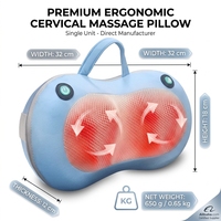 Masseur de cou portable à brancher avec fonction musicale, appareil de massage cervical par pétrissage et impulsions, et coussin pour le cou
