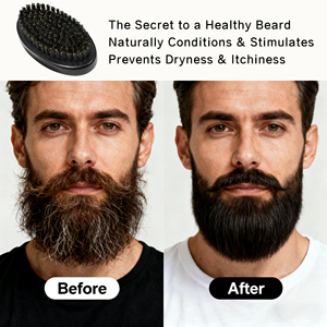 Cepillo para <span class=keywords><strong>Barba</strong></span> de Cerdas de Jabalí de Color Negro con Logotipo Personalizado al por Mayor, Cepillo para Alisar la <span class=keywords><strong>Barba</strong></span> de Madera para Hombre, de Alta Calidad, con Ondas 360 - Product Image 4