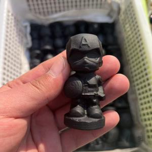 All'ingrosso pietra naturale preziosa artigianale nero ossidiana <span class=keywords><strong>batman</strong></span> spiderman ironman supereroe intaglio - Product Image 4