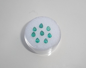 8 Emerald Pear Loose Faceted Natural <b>Gems</b> 4x3mm each for Jewelry, <b>Crafts</b>, Collecting and Gifts - Product Image 1