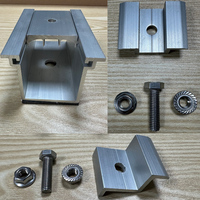 Pince de fixation solaire en aluminium épaissi pour toit, support solaire sans rail, mini-rail en U pour l'installation de panneaux de toiture métalliques trapézoïdaux