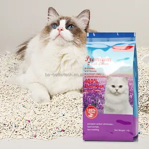 Tedarikçi toptan Premium beyaz renk bitki kedi çöp süt kokusu 2mm şerit şekli eko temiz tozsuz topaklanma Tofu kedi kumu