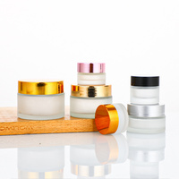 Pots cosmétiques de luxe en verre dépoli 15g 30g 100ml pour crème contour des yeux, emballage de soins de la peau, récipient en verre vide rechargeable