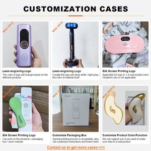 Dispositivo de raspado de uso doméstico de color personalizado <span class=keywords><strong>Mini</strong></span> masajeador Gua Sha eléctrico portátil con vibración EMS <span class=keywords><strong>Micro</strong></span> corriente para cuello facial - Product Image 6