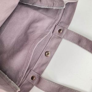 กระเป๋าผ้าแคนวาสสีชมพูสำหรับเด็กผู้หญิงกระเป๋าโท้ทผ้าคอตตอนกระเป๋าช็อปปิ้งออกแบบได้ตามต้องการมีโลโก้ - Product Image 6