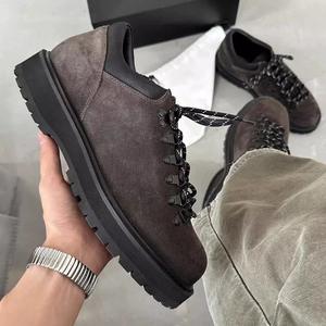 Fabrication sur mesure de chaussures de randonnée Derby à semelle épaisse pour <span class=keywords><strong>homme</strong></span>, chaussures de travail Derby à lacets, bout rond, plateforme de 7 cm - Product Image 3