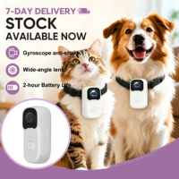 Caméra d'action portable pour animaux de compagnie, caméra grand angle anti-vibration gyroscopique, capturez la vue de votre animal avec une caméra de collier HD 1080P