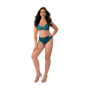 HDJ Plus Size One Piece Swimsuit Bandeau <b>Tummy</b> <b>Control</b> Swimwear BZ77119 - Product Image 2