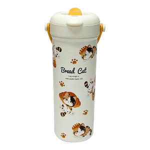 แก้วน้ำเก็บอุณหภูมิ Bread Cat แบบพกพา ทำจากสแตนเลส 316 พร้อมหลอดดูด สำหรับผู้หญิง ใช้สำหรับเดินทาง - Product Image 5