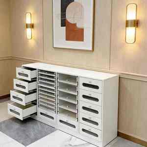 Gabinete de Almacenamiento para Arte de Uñas, Color Blanco, con Cajones y Estantes, para Salón de Belleza o Estudio - Product Image 4