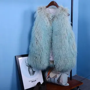 MWFur, <span class=keywords><strong>chaleco</strong></span> de <span class=keywords><strong>pelo</strong></span> de cordero mongol, <span class=keywords><strong>chaleco</strong></span> de invierno, abrigo largo de piel esponjosa para mujeres y niñas, <span class=keywords><strong>chaleco</strong></span> de piel de cordero a la moda, abrigo de mujer a la moda - Product Image 2