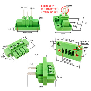 3.81mm Pitch Complete Male & Female Through-Wall Screw <b>Terminal</b> Block Set With Flange, Tool-Free Connection - Product Image 2