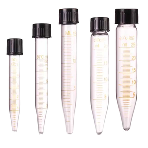 Tubes à centrifuger en plastique XZ LAB avec bouchon à vis noir, tubes à essai de laboratoire à fond conique gradué 15 ml 50 ml - Product Image 1