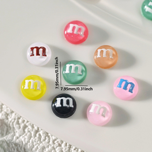 50G 8*8mm in resina di caramelle perline di cioccolato <span class=keywords><strong>M</strong></span> fagioli Cabochon Cabochon Nail Art charm miste decorazioni colorate per unghie - Product Image 5