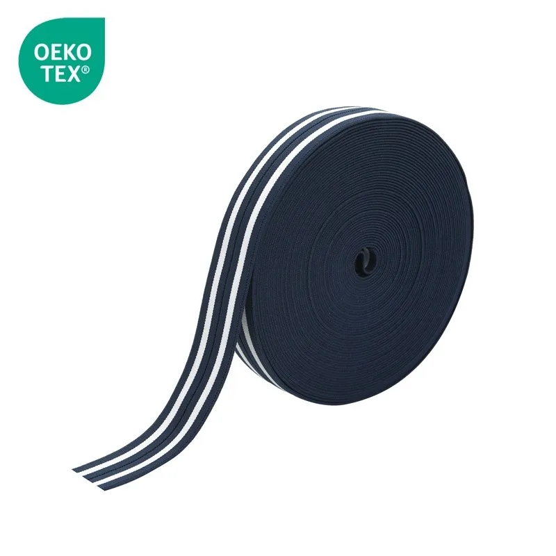 OEKO TEX Factory customed striatura elastica per biancheria intima con logo stampato elastici firmati