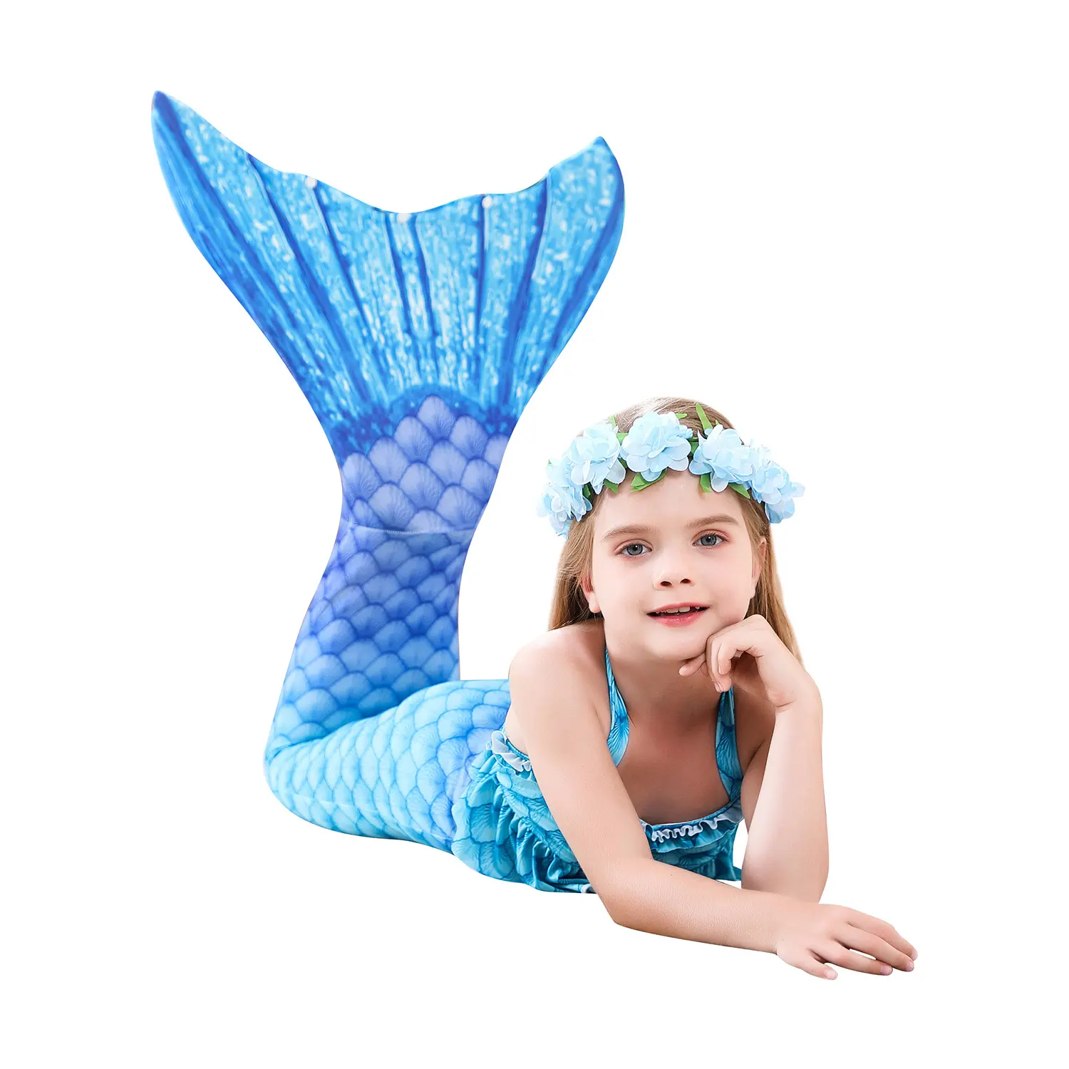 3 Pcs Mermaid Bathing Suits Swimwear Kids Swimsuit Mermaid Costume For Tail Bikini Girls Swimsuit