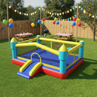 Château gonflable avec toboggan en tissu Oxford enduit de PVC et polyester, avec piscine à balles, pour une utilisation dans les parcs, les garages et les cours arrière