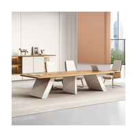 Table de conférence en bois de luxe personnalisée en usine Offre Spéciale bureau de réunion de négociation du personnel de bureau moderne et simple