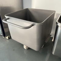 Carro de Transporte de Alimentos de Acero Inoxidable SUS304 de Grado Alimenticio para Pescado, Frutas, Verduras, Carne, Tambor, para Mataderos