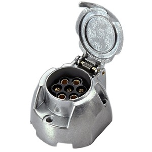 Prise de remorque de style européen à 7 broches en alliage d'aluminium, adaptateur pour camping-car, connecteur de signal de feux arrière - Product Image 1