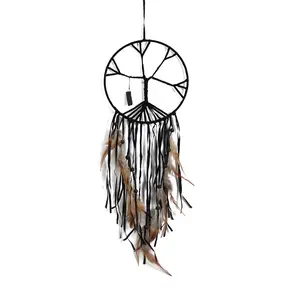 20cm Hot Sale Creative Decoration Birthday Gift bali Handmade Large Black Feather Dream Catcher