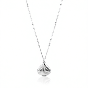 Amy Amy Shell Pendant Necklace Stainless Steel <b>Silver</b> Plated Minimalist Women's Everyday Jewelry Gift Fashion Necklaces - Product Image 3