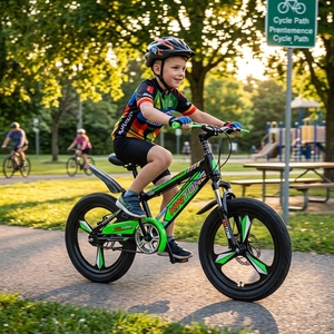 <span class=keywords><strong>Vélo</strong></span> de montagne pour enfants 20 pouces, <span class=keywords><strong>vélo</strong></span> pour enfants avec frein à disque, fourche à suspension, cadre en acier, VTT pour garçons et filles, roues en alliage de magnésium - Product Image 2