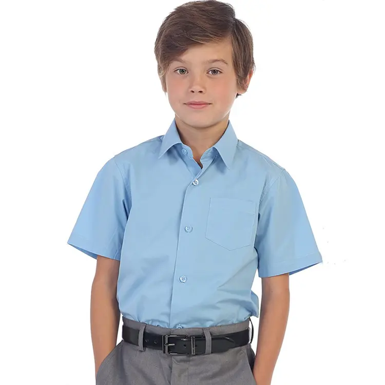 幼児男子学生のための学校の子供たちの制服ソリッドドレスシャツの記事