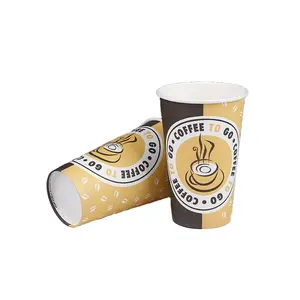 Copo de papel de parede descartável revestido de PE único para café quente, copo de papel para uso em bebidas