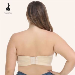 Sujetador sin tirantes YZ 2026 para mujer, con ligera forro, para busto grande, antideslizante, con aros, cobertura total, talla grande - Product Image 2