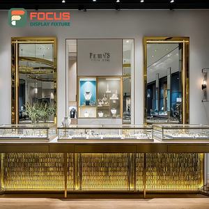 Fabricante de Vitrinas Modernas para Joyería, Exhibidores de Vidrio con Marco de Madera para Mostrador de Centro Comercial - Product Image 1