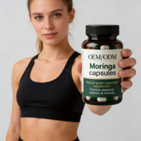 Kapsul Moringa Vegan 500mg Suplemen Multivitamin Nutrisi Grosir Ekstrak Daun Moringa OEM Pemasok Label Pribadi