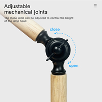 Base de lampe d'étude de lumière de bureau en bois de table de bras oscillant multifonctionnel intelligent réglable avec E27 blub lampara de mesa noche