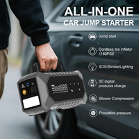 Démarreur portable OEM/ODM 6-en-1 12V 3250A avec pompe à air, batterie externe haute puissance et gonfleur d'urgence 24000mAh pour voiture