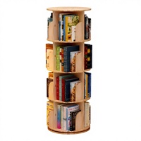 Estantería giratoria de madera de 360 grados, de 3 niveles, diseño moderno, para sala de estar, tipo escalera, para almacenamiento de libros.