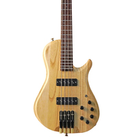 Gitar Bass Elektrik 4-Senar Tersedia, Body Mahoni, Leher Maple, Hardware Hitam, Ideal untuk Pemula Bermain Bass dan Latihan Band