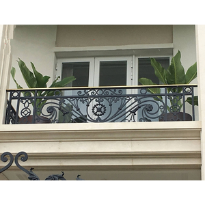 Rampe de balcon classique en fer forgé, balustrades décoratives extérieures pour balcon, style métallique élégant, structure durable - Product Image 2