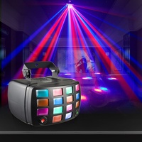 Projecteur LED 2-en-1 Butterfly IP20 pour scène, KTV, bar, ambiance de fête intérieure, laser stroboscopique coloré à commande sonore
