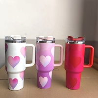 Gobelet isotherme de 40 oz avec poignée et paille, tasse de voyage en acier inoxydable isolée, tasse en acier inoxydable isolée, sans BPA