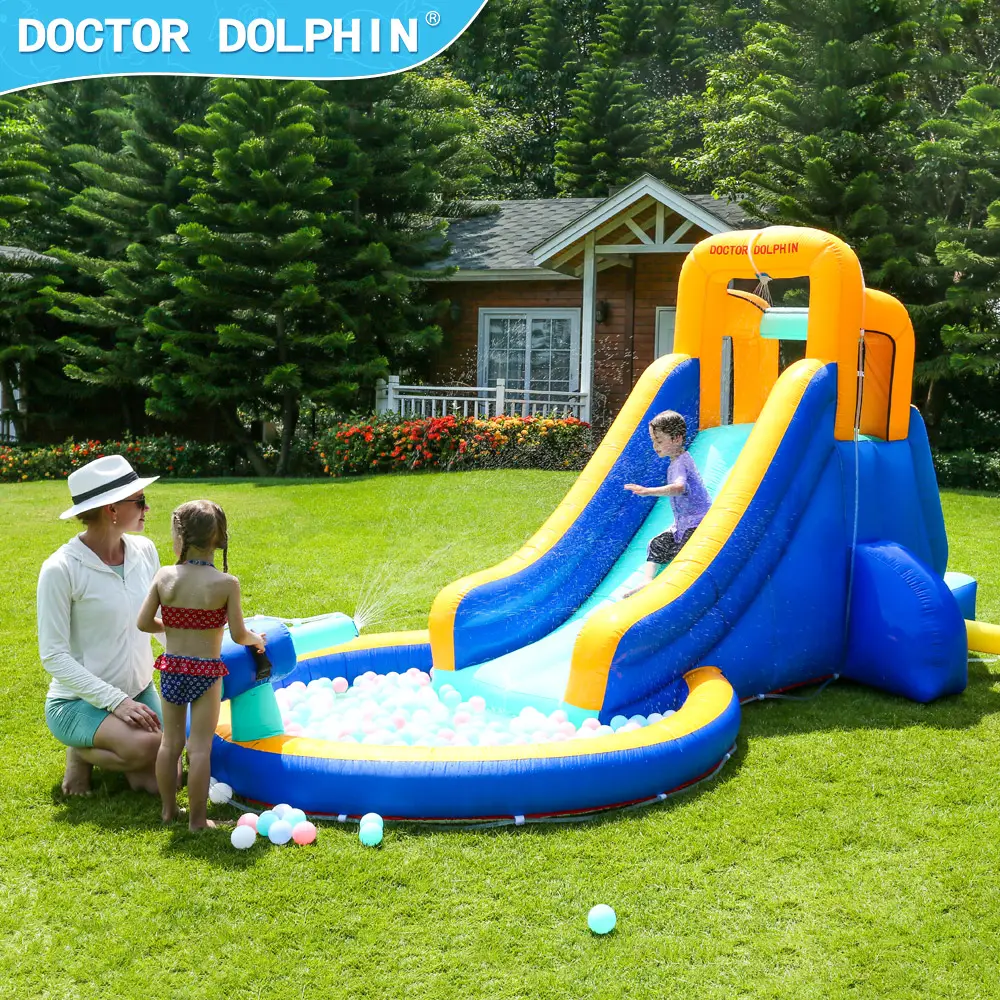 Производитель, популярный новый дизайн, синяя комбинированная игровая площадка, открытый бассейн, надувной замок для прыжков, надувной дом
