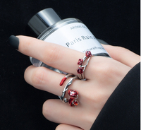 Bague ouverte ajustable en laiton plaqué or rose classique avec zircon, bijoux de mode pour femmes, vente en gros