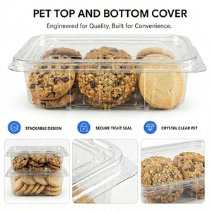 Caja transparente de PET de grado alimenticio para postres con tapa, contenedor de plástico desechable para mousse, tiramisú, pastel, galletas, repostería, comida para llevar. - Product Image 3
